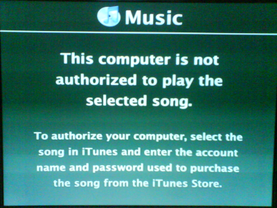 Computer unauthorized to play music